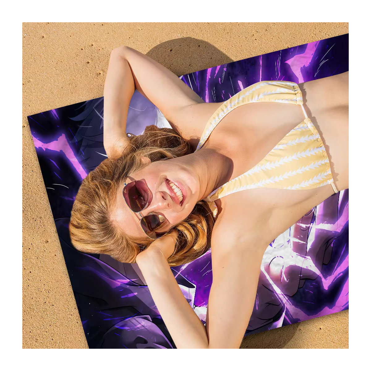 Jujutsu Kaisen Gojo Satoru Mikrofasertuch Multicolor, saugfähig und schnelltrocknend für Strand, Yoga oder Schwimmbad - Bild 3