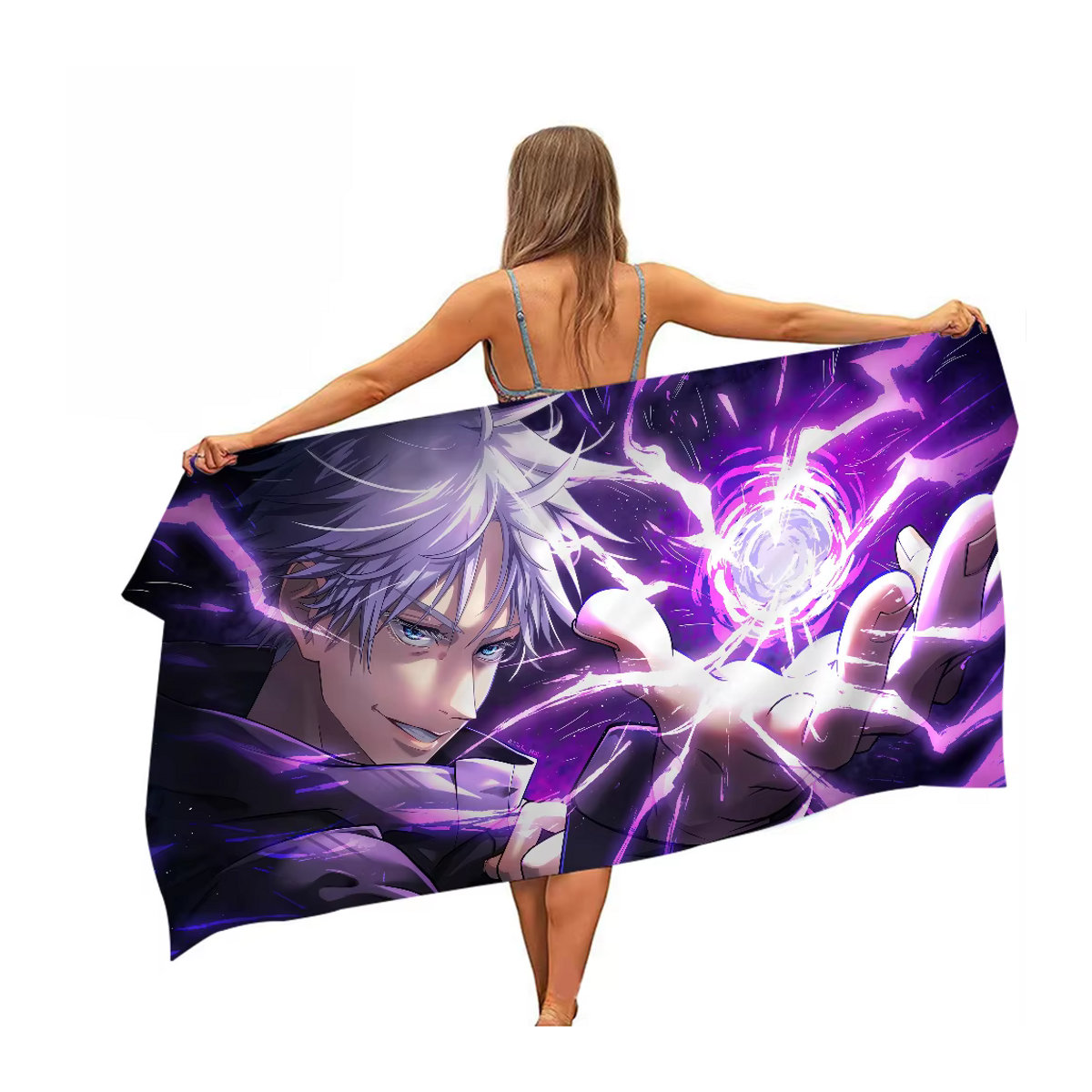 Jujutsu Kaisen Gojo Satoru Mikrofasertuch Multicolor, saugfähig und schnelltrocknend für Strand, Yoga oder Schwimmbad - Bild 7