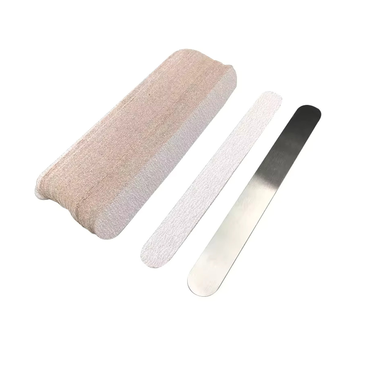 Julianna Beauty Professionelle Nagelfeile Ersatzset mit Metallgriff, 100 Stück, Grau, Körnung 100/180/240, doppelseitige Puffer Nagelfeile aus Schleifpapier - Bild 2