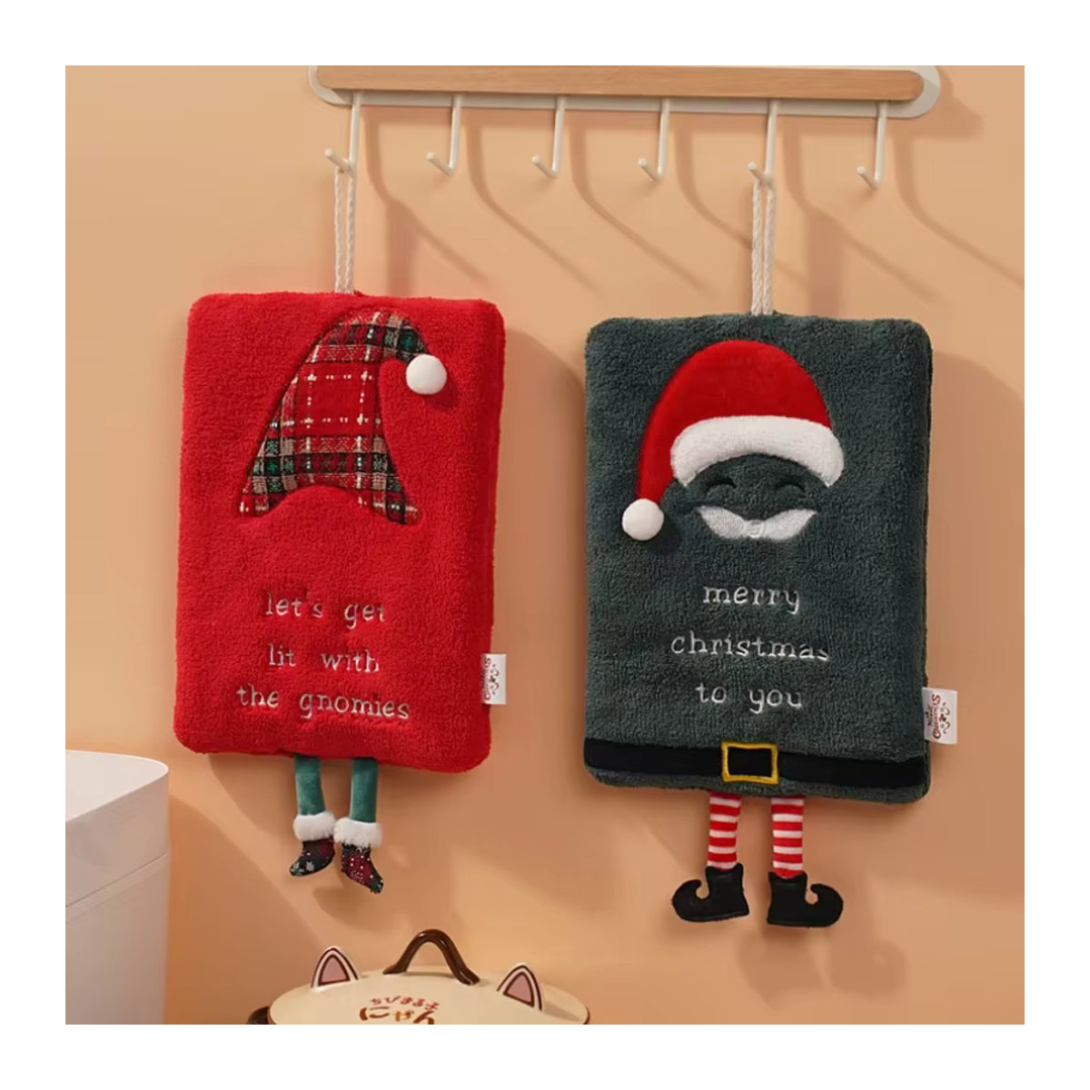 JUSTFULL Weihnachtliche Geschirrtücher aus Frottier in Rot und Mehrfarbig für die Küchen-Dekoration - Bild 4