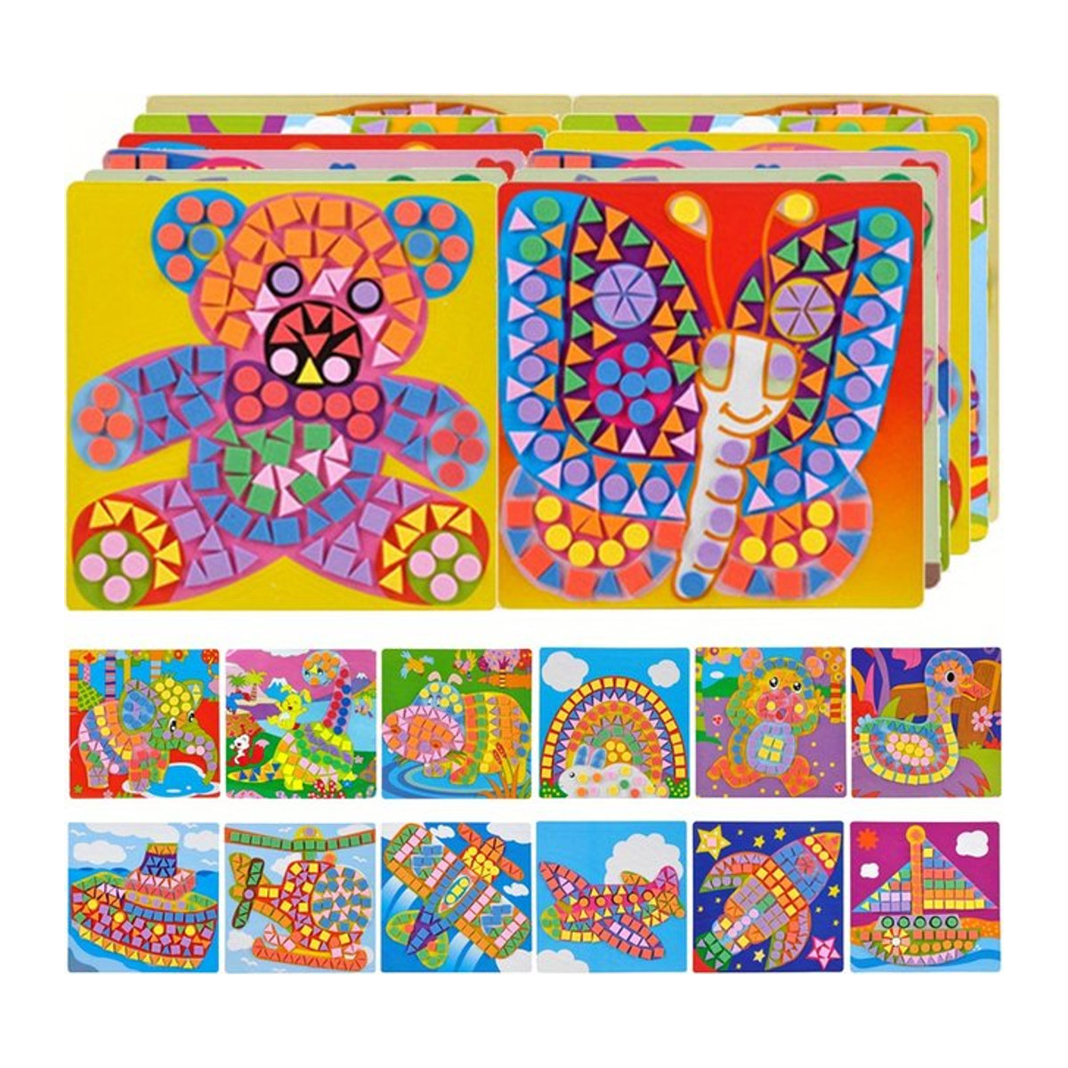 JXB DIY 3D EVA Schaum Mosaik Sticker Set für kreative Wanddekoration in Multicolor - Bild 1