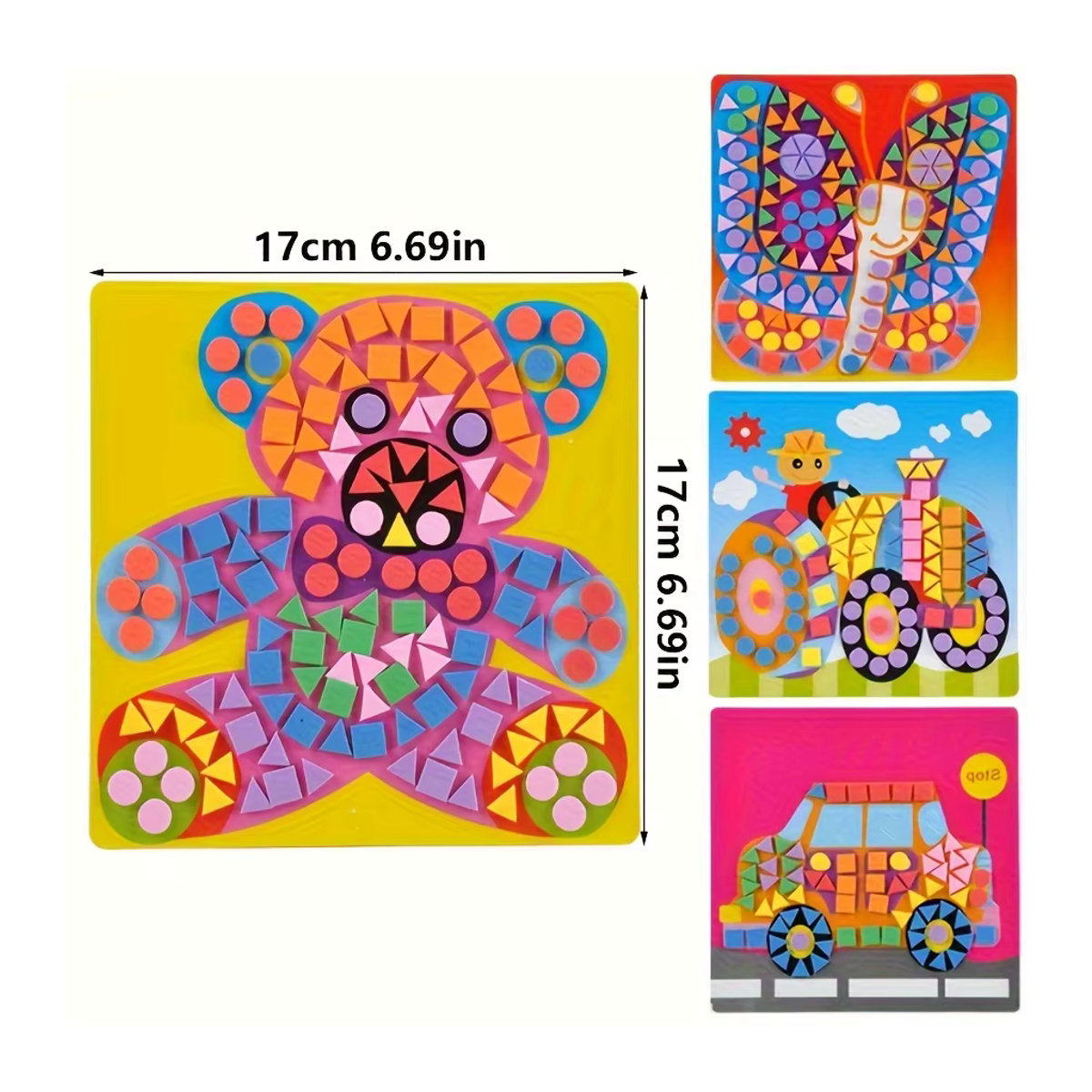 JXB DIY 3D EVA Schaum Mosaik Sticker Set für kreative Wanddekoration in Multicolor - Bild 2