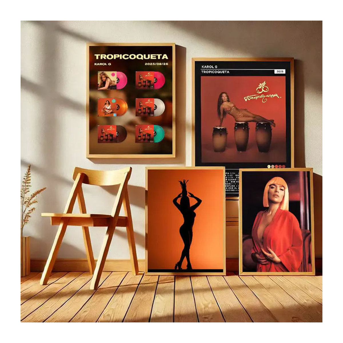K-karol G Tropicoqueta Vintage Filmplakat als mehrfarbige Wanddekoration im Hochformat - Bild 2