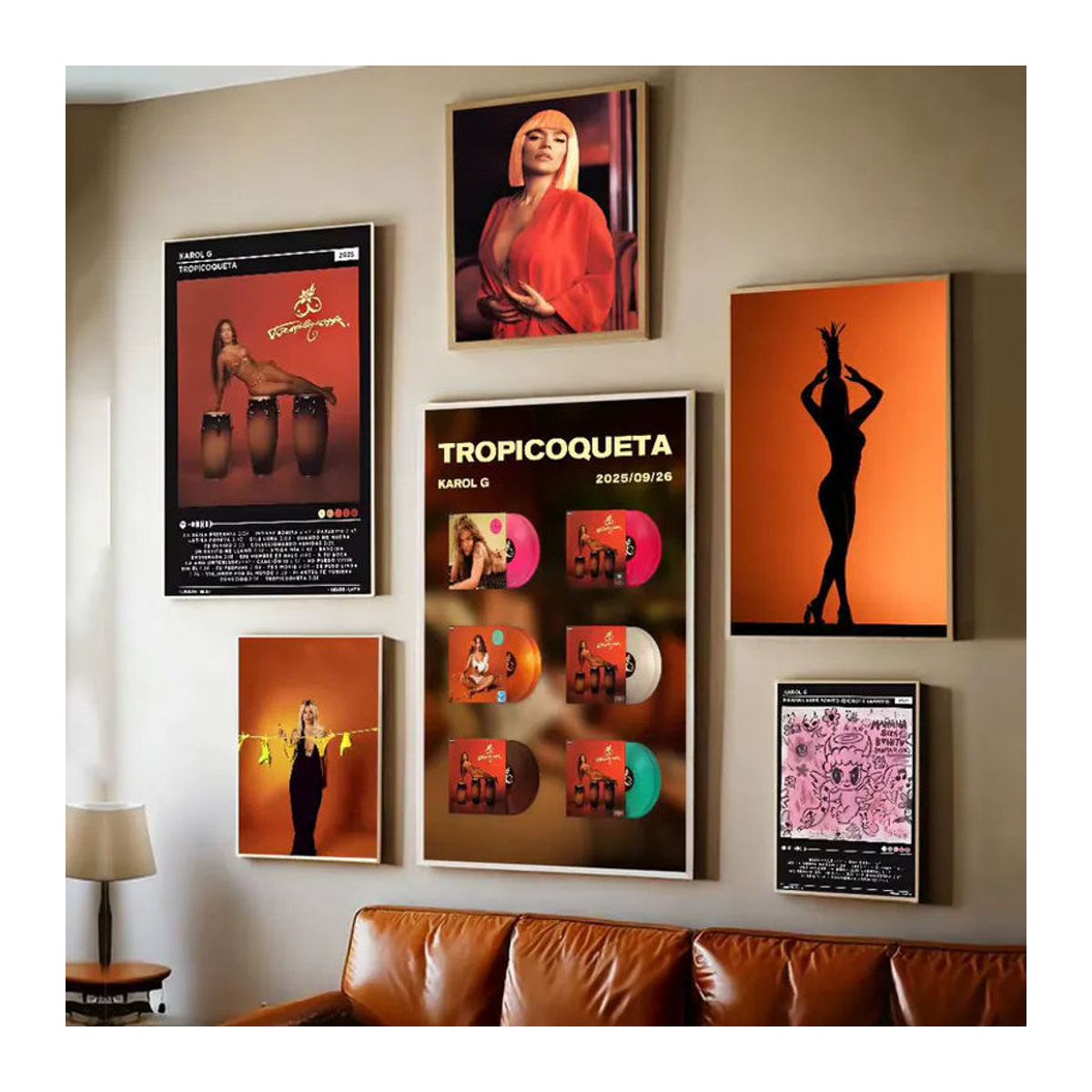 K-karol G Tropicoqueta Vintage Filmplakat als mehrfarbige Wanddekoration im Hochformat - Bild 4