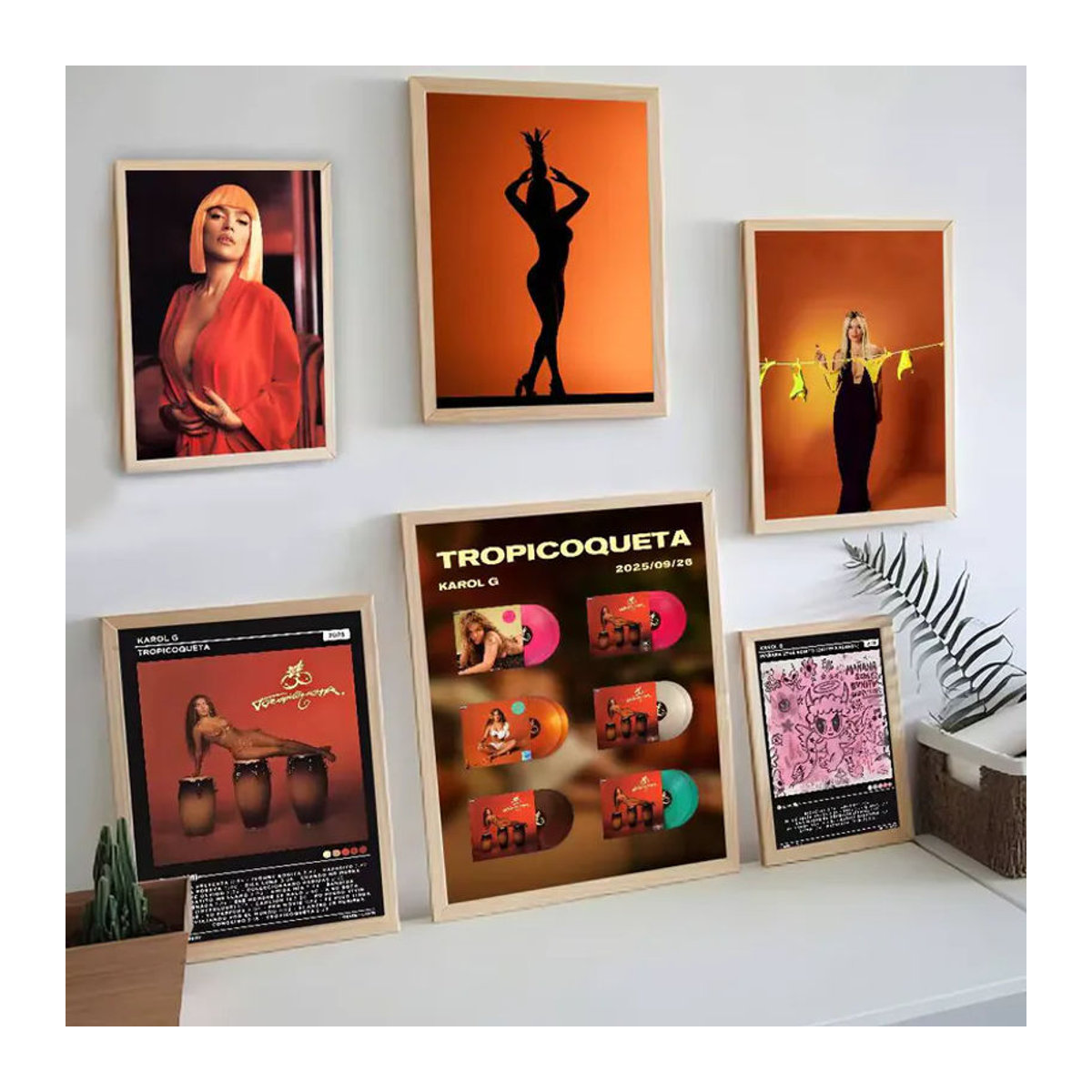 K-karol G Tropicoqueta Vintage Filmplakat als mehrfarbige Wanddekoration im Hochformat - Bild 5