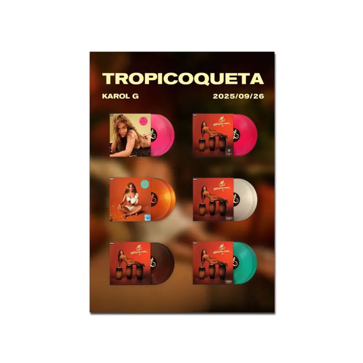 K-karol G Tropicoqueta Vintage Filmplakat als mehrfarbige Wanddekoration im Hochformat - Bild 7