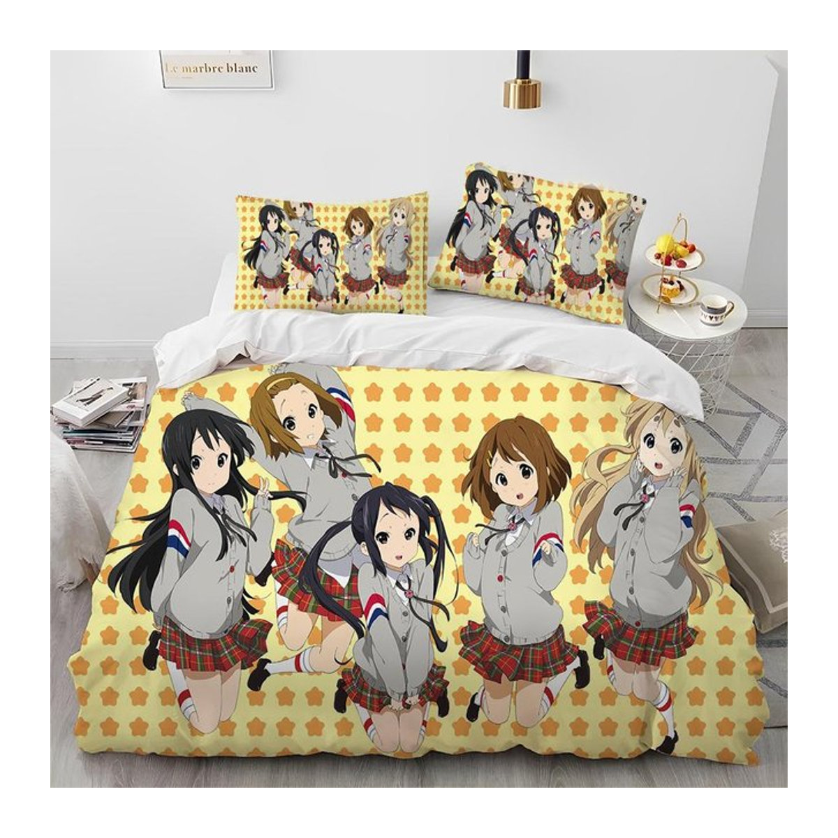 K-ON Bettwäscheset mit 3D Cartoon Design, Bettbezug und Kissenbezug, Queen-Size, B/H: 135 x 200 cm - Bild 1