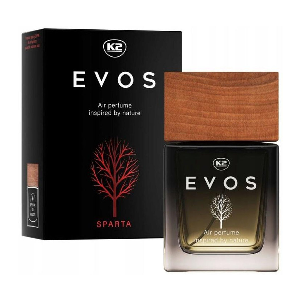K2 Evos Duftzerstäuber Sparta 50ml Schwarz aus Glas und Holz mit holzigem Duft - Bild 4