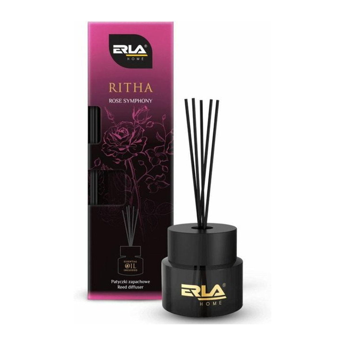 K2 Premium Duftstäbchen Erla Ritha Rose Symphony mit 100 ml Volumen und floralem Duft aus Rose, Jasmin und Sommerblumen - Bild 1