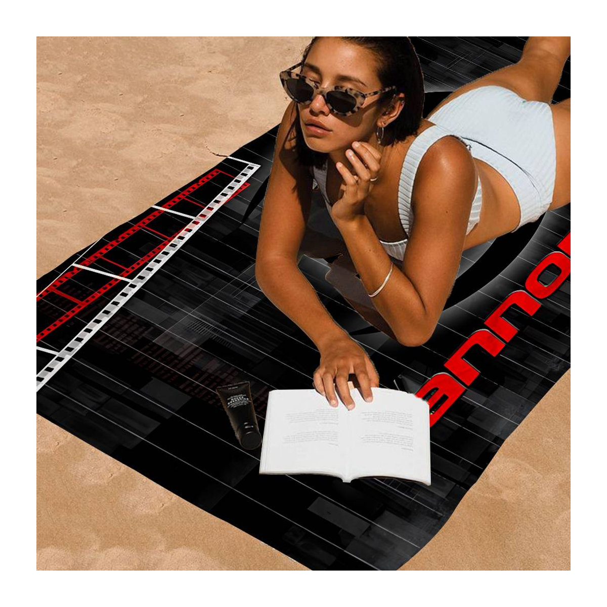 Ka Chen Muda Mikrofaser Strandtuch bedruckt, saugfähiges und weiches Handtuch für Yoga, Schwimmen und Sport, Breite: 30 cm, Höhe: 60 cm - Bild 5