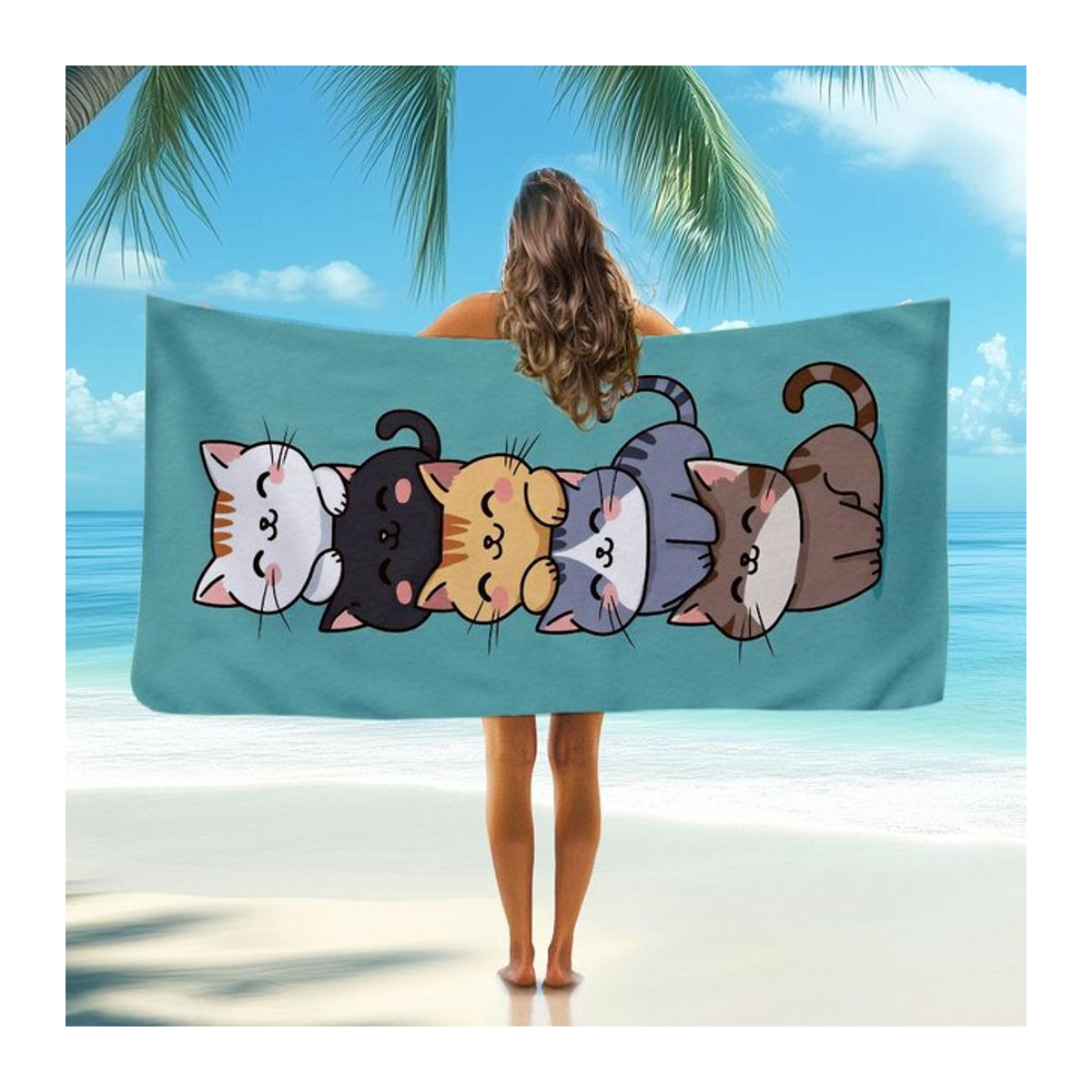 Ka Chen Muxi Mikrofaser Strandtuch mit exklusivem Druck, schnelltrocknend und saugfähig, B: 30 cm, H: 60 cm - Bild 1