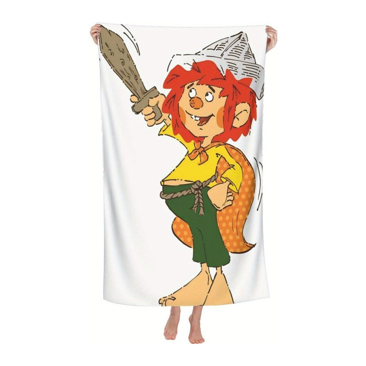 Ka Chen Muxi Mikrofaser Strandtuch mit Pumuckl und Teddybär Design, schnelltrocknend und kompakt, Breite: 40 cm, Höhe: 60 cm - Bild 1