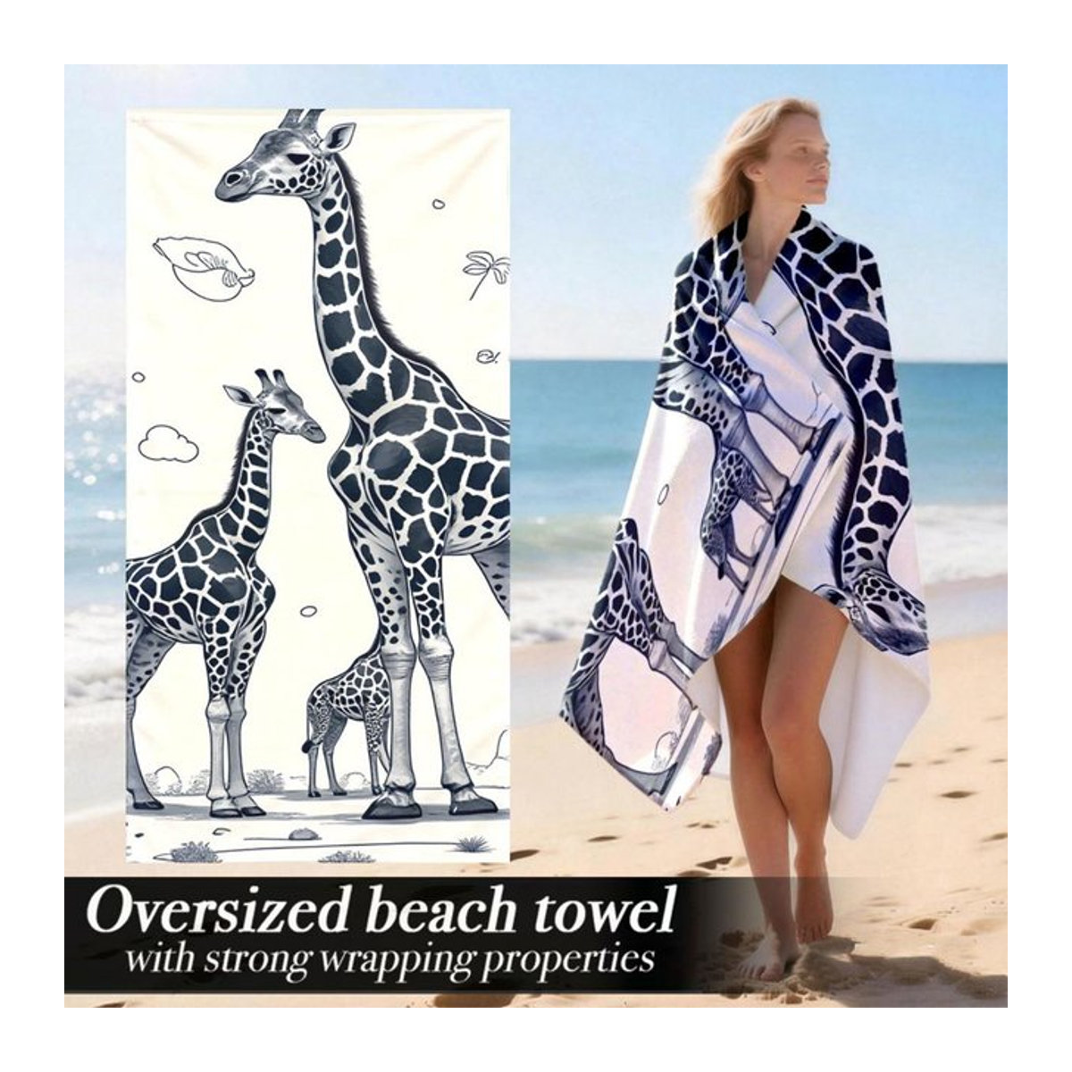 Ka Chen Muxi Strandtuch aus weicher Mikrofaser in Weiß, B: 30 cm, H: 60 cm - Bild 1