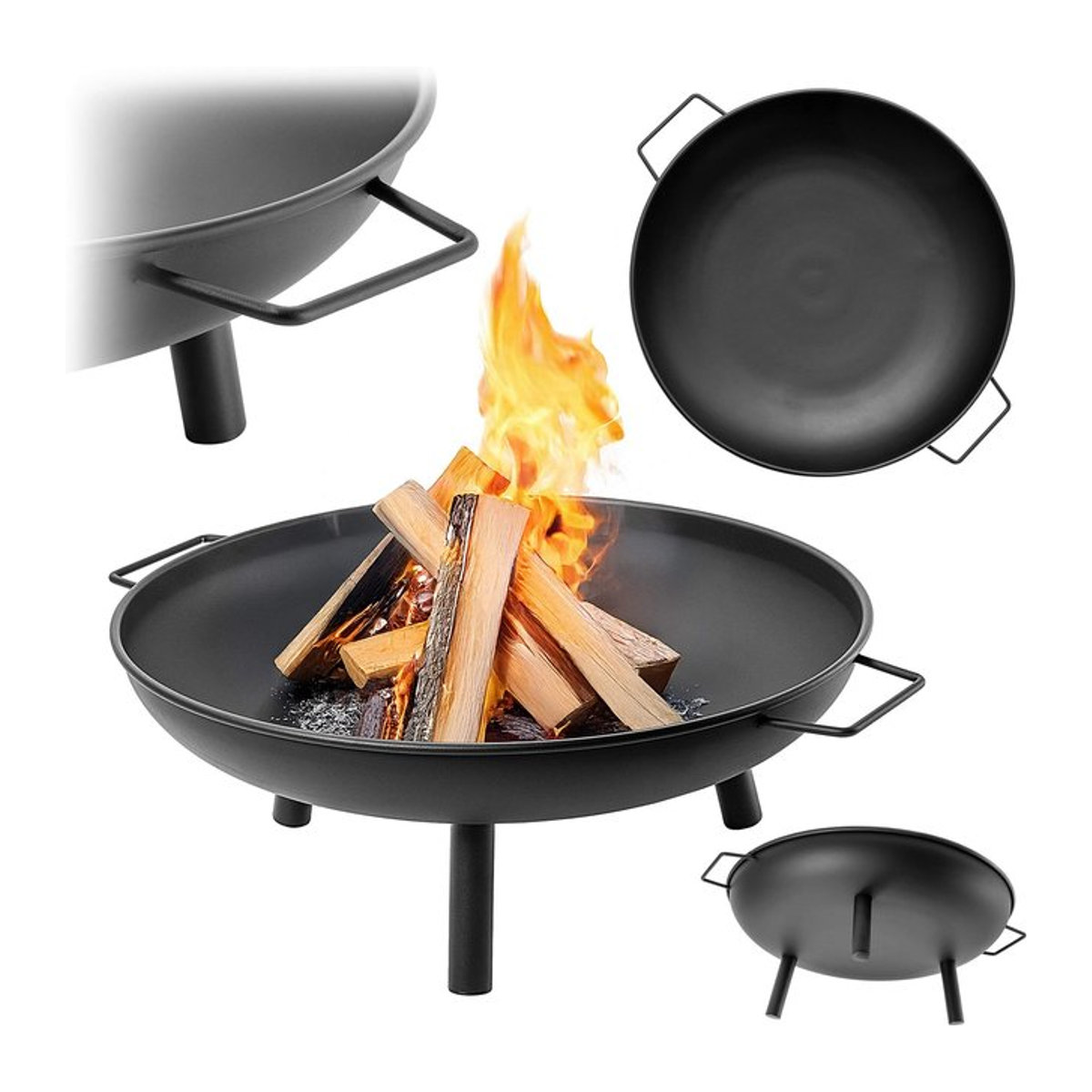 KADAX Feuerstelle Garten Schwarz aus Stahl für Lagerfeuer und Grill mit Durchmesser: 58 cm - Bild 1