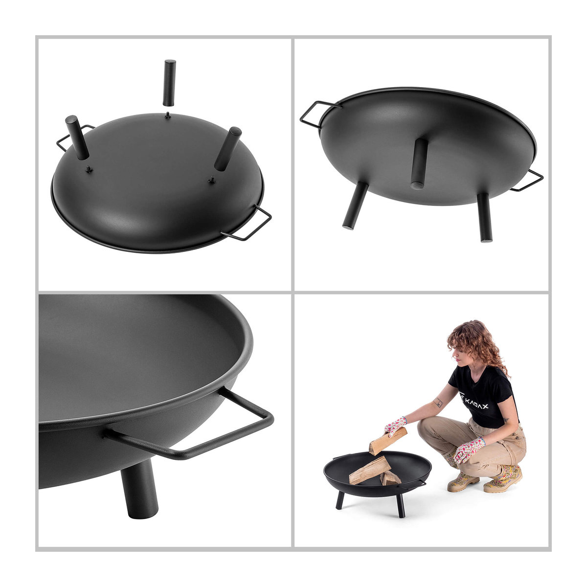 KADAX Feuerstelle Garten Schwarz aus Stahl für Lagerfeuer und Grill mit Durchmesser: 58 cm - Bild 5