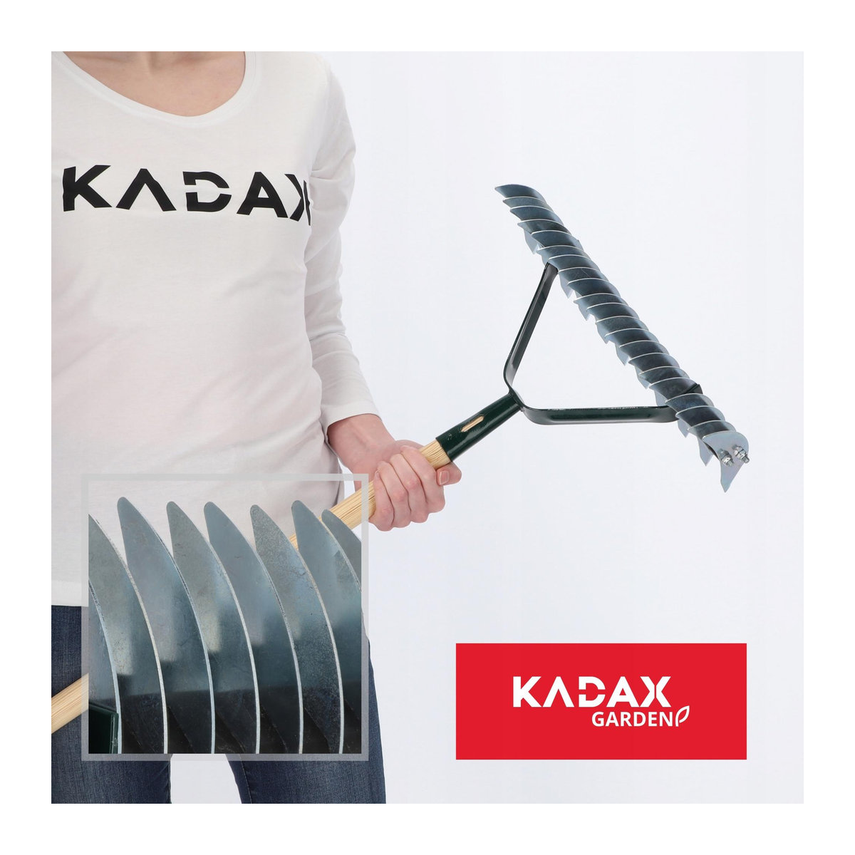 KADAX Rasenlüfter Hand-Vertikutierer mit beidseitigen Stacheln, Höhe: 170 cm - Bild 4