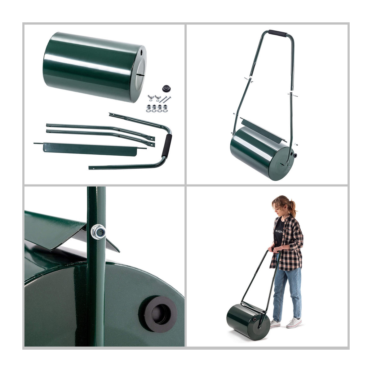 KADAX Rasenwalze aus Metall als Erdstampfer für Garten und Rasen mit 40l Füllmenge und 50 cm Breite - Bild 5