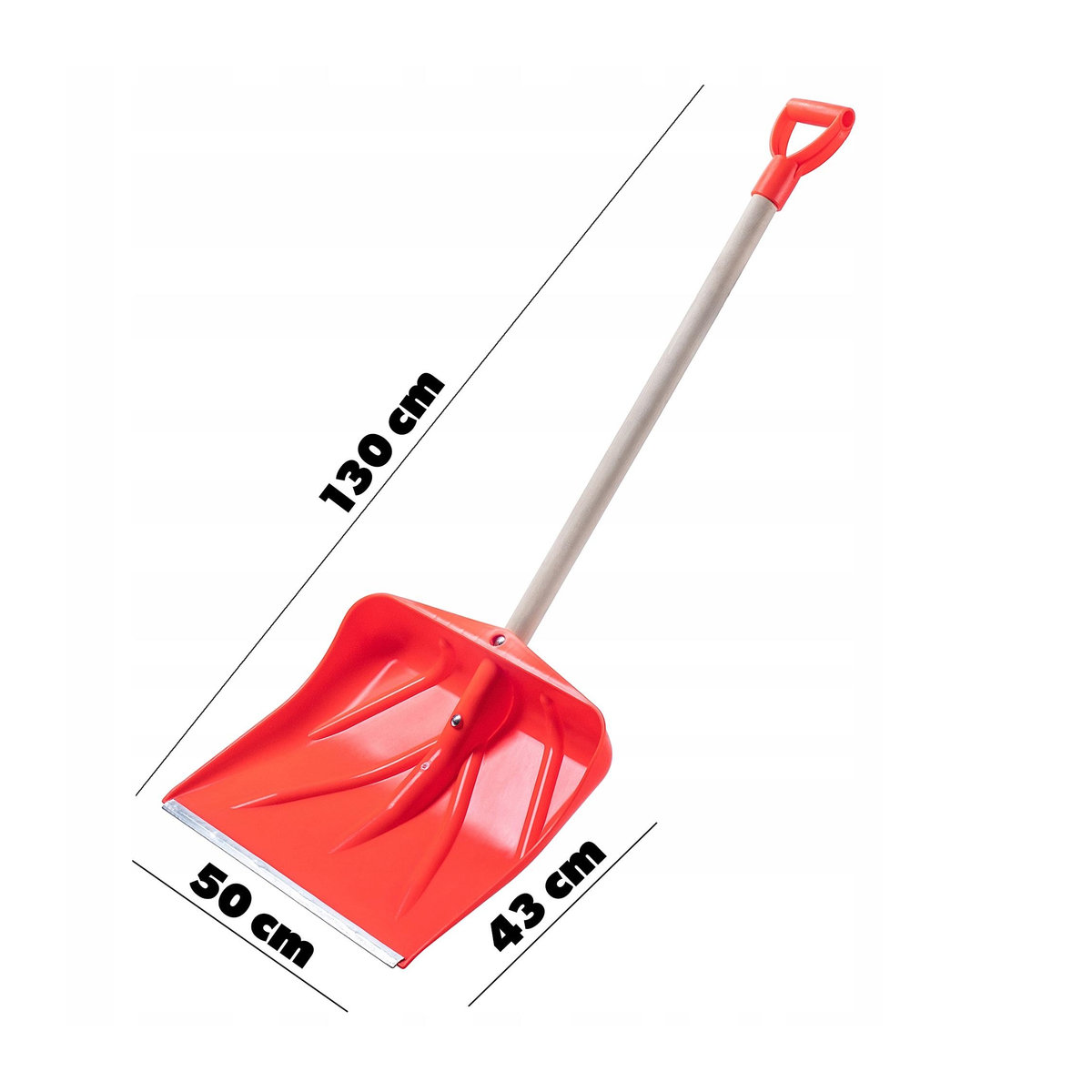 KADAX Schneeschaufel mit robustem Holzstiel, Breite: 46,5 cm, Höhe: 130 cm - Bild 2