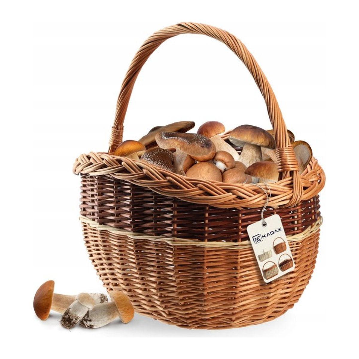 KADAX Weidenkorb aus Naturweide in Weiß für Pilze, Obst und Picknick, Größe Groß - Bild 1