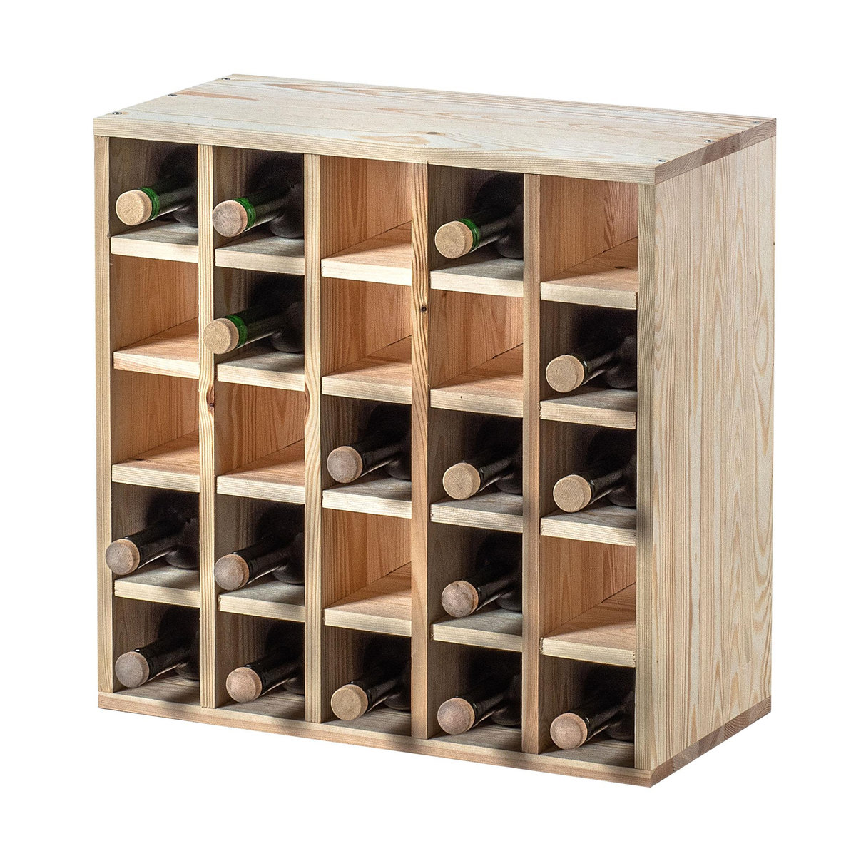 KADAX Weinregal Schachbrett aus Holz in Dunkelbraun - Bild 3