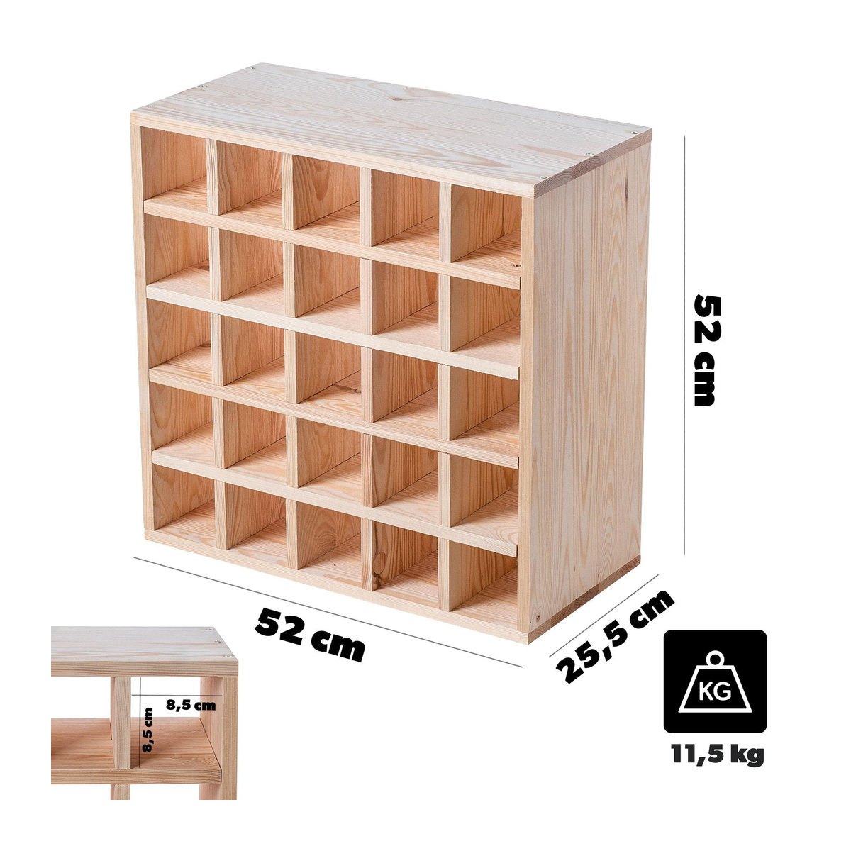 KADAX Weinregal Schachbrett aus Holz in Dunkelbraun - Bild 4