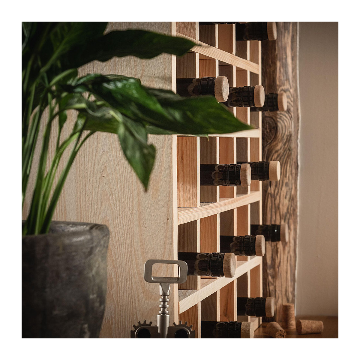KADAX Weinregal Schachbrett aus Holz in Dunkelbraun - Bild 9
