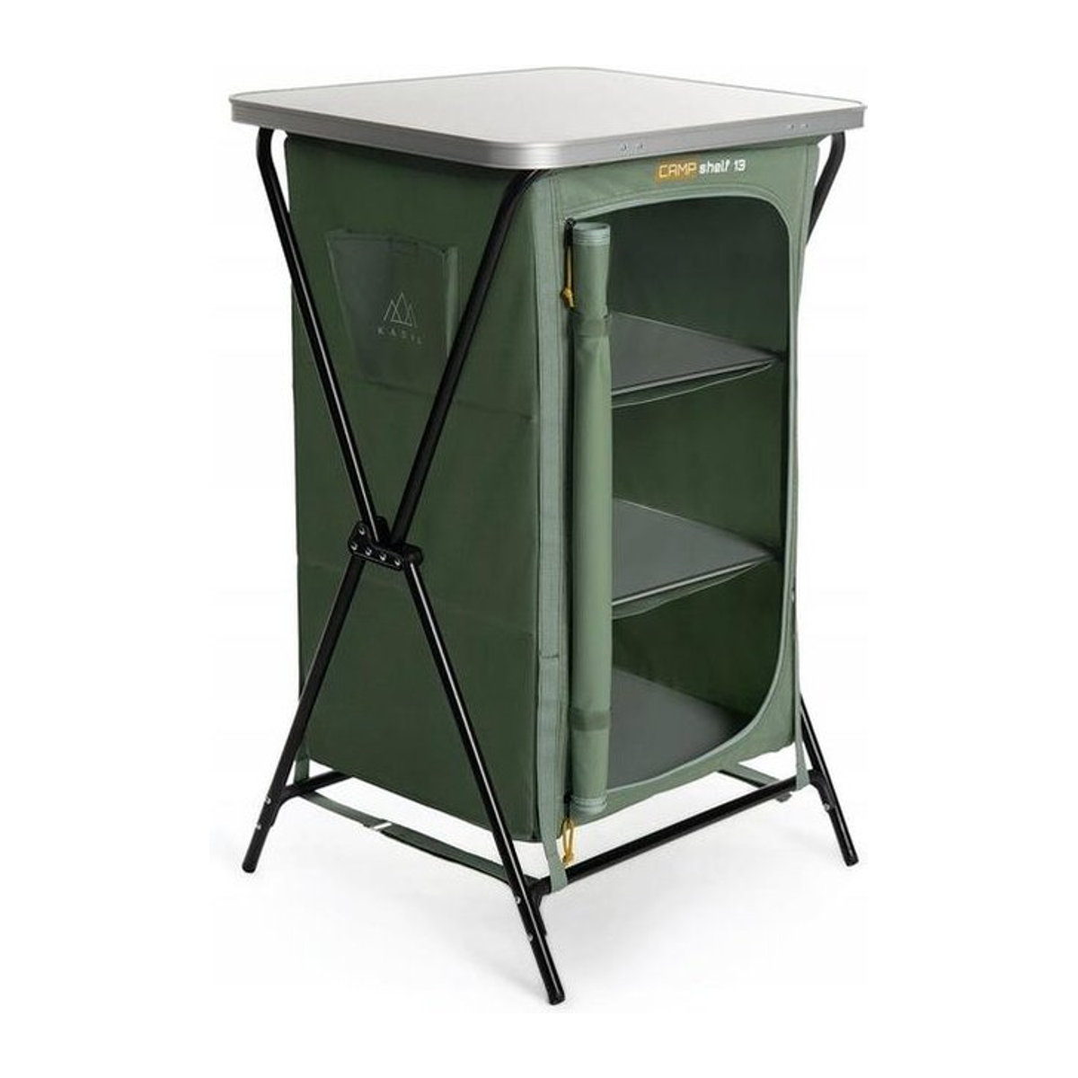 Kadva Campshelf 13 Reise-Schrank in Grün mit Aluminiumgestell und Taschen für Kleinteile - Bild 1