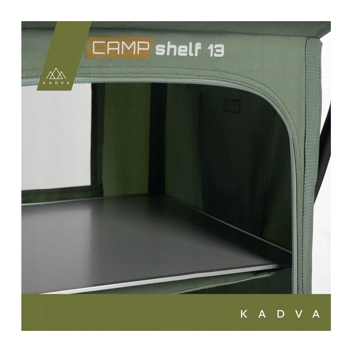 Kadva Campshelf 13 Reise-Schrank in Grün mit Aluminiumgestell und Taschen für Kleinteile - Bild 3