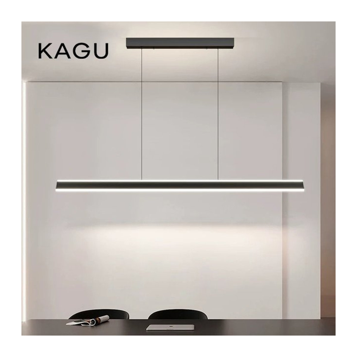 KAGU Minimalistischer LED-Kronleuchter in Schwarz für moderne Innenbeleuchtung - Bild 1