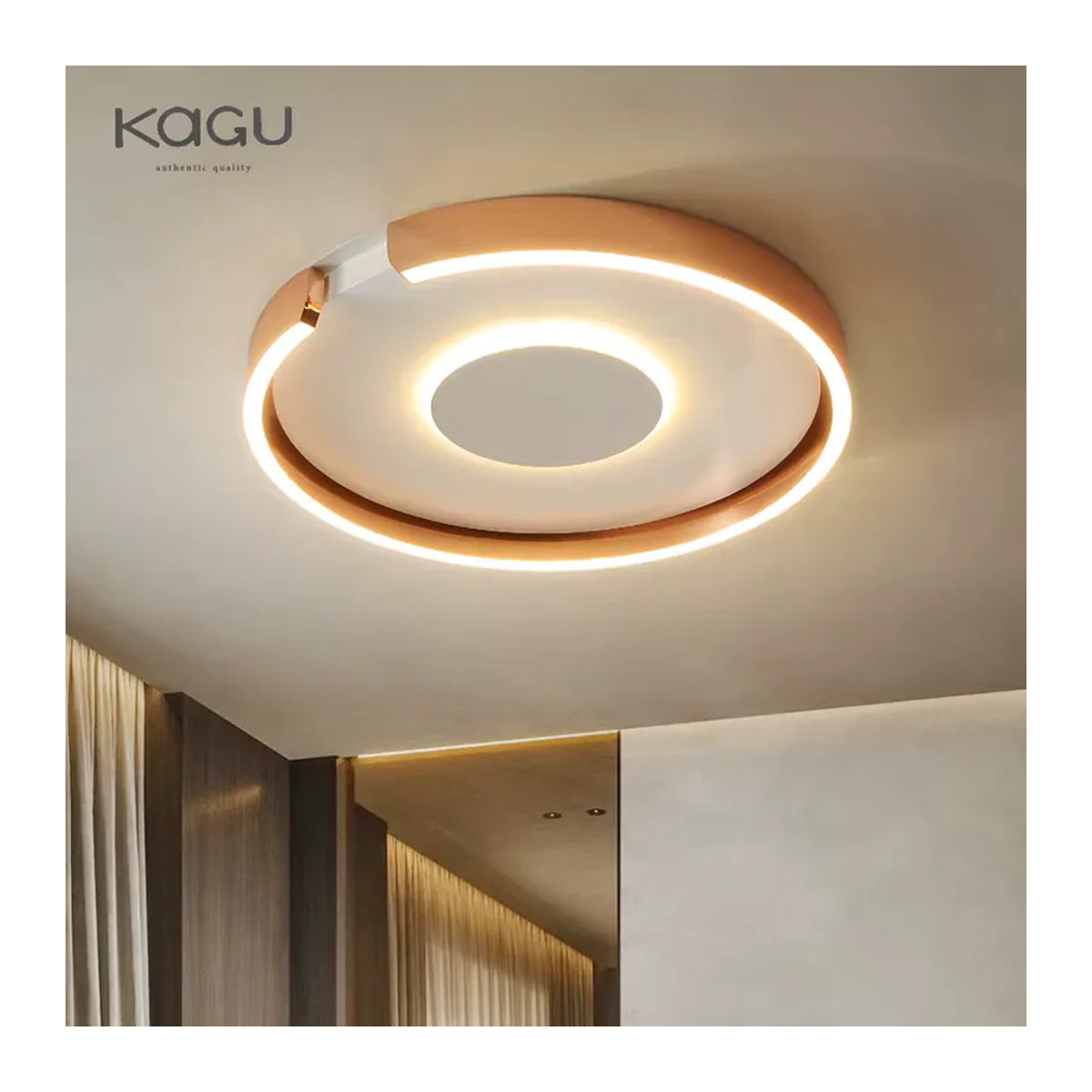 KAGU Moderne LED-Deckenlampe in Rosa, minimalistisches Design für Wohnzimmer und Schlafzimmer - Bild 1