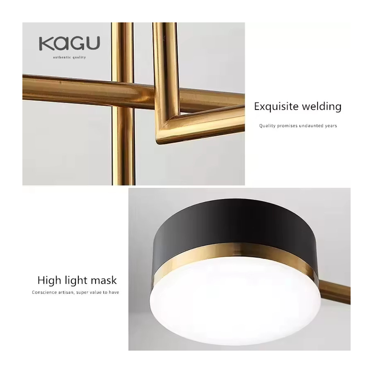 KAGU Nordic Kronleuchter aus Metall im modernen minimalistischen Design für Wohnzimmer, Restaurant oder Schlafzimmer in Schwarz/Weiß - Bild 6