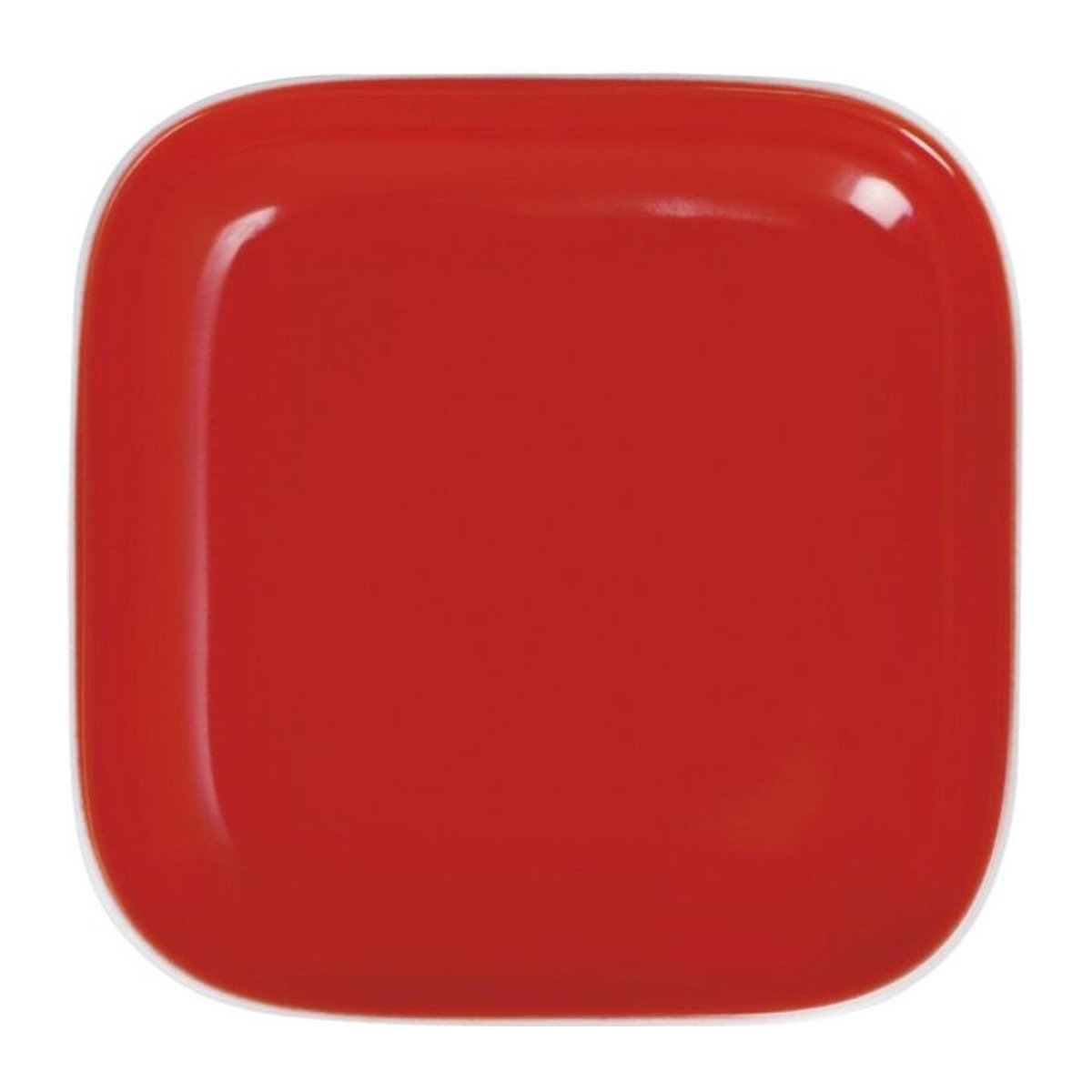 Kahla Deckelchen Pronto Colore eckig in Rot, minimalistisches Design, B/T/H: 9,3 x 9,3 x 1,5 cm - Bild 1