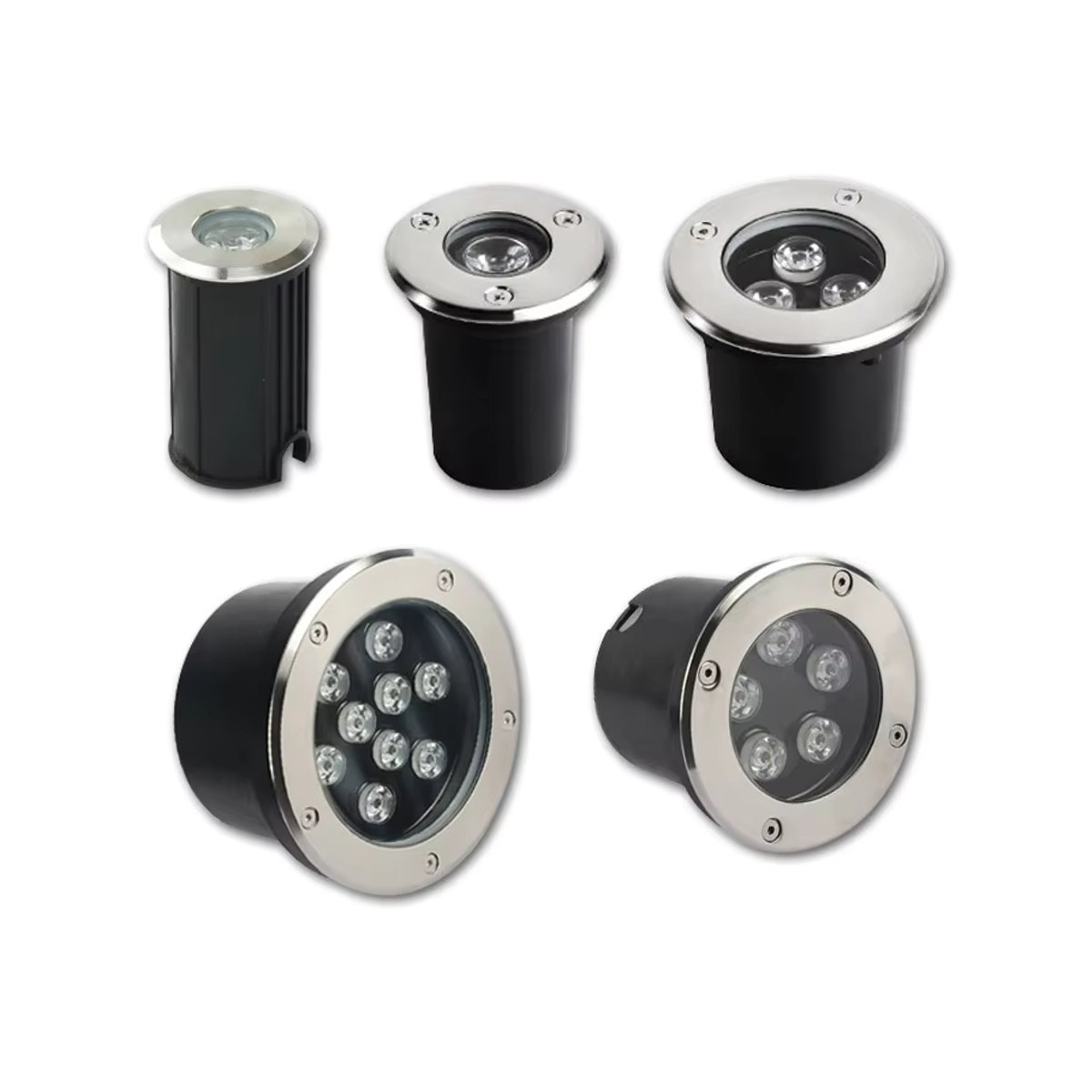 KAISANXINYI LED Außenstrahler aus Edelstahl in Schwarz, moderner IP67 wasserdichter Boden-Einbauscheinwerfer für den Garten - Bild 6