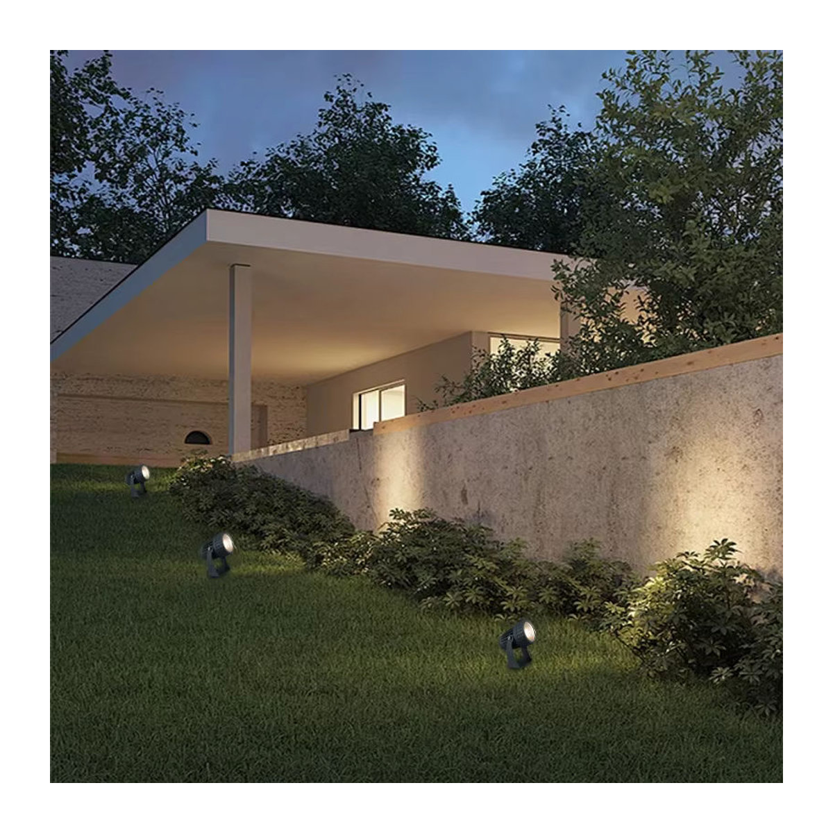 KAISANXINYI LED COB Außenstrahler IP65 Wasserdicht für Garten und Landschaft in Schwarz oder Weiß - Bild 1