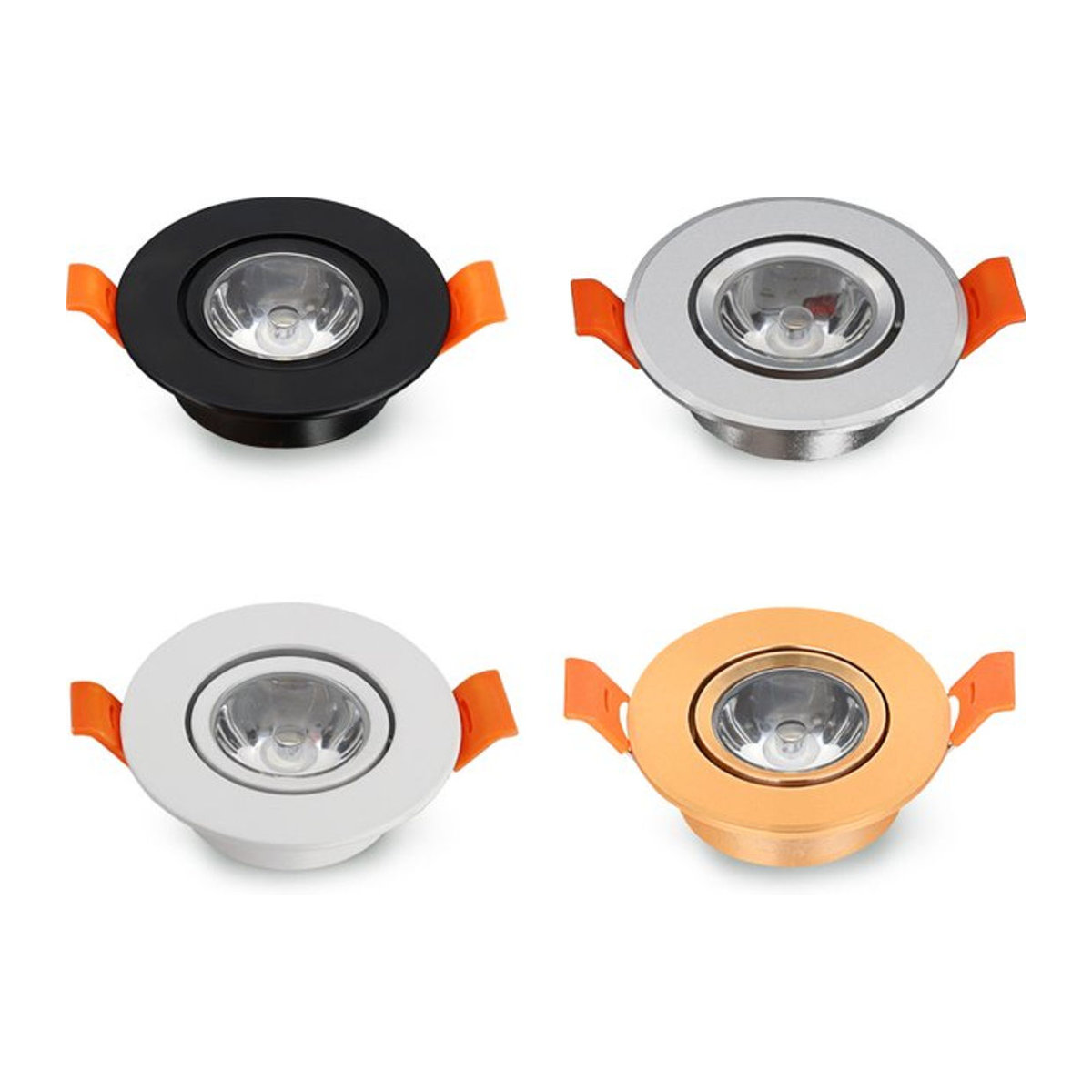 KAISANXINYI LED Einbaustrahler Dimmbare Decken Downlights in Weiß mit Treiber, Ausschnitt 55mm, 3W - Bild 1
