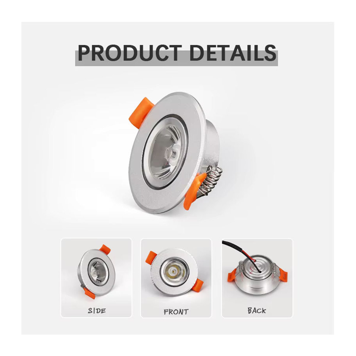 KAISANXINYI LED Einbaustrahler Dimmbare Decken Downlights in Weiß mit Treiber, Ausschnitt 55mm, 3W - Bild 3