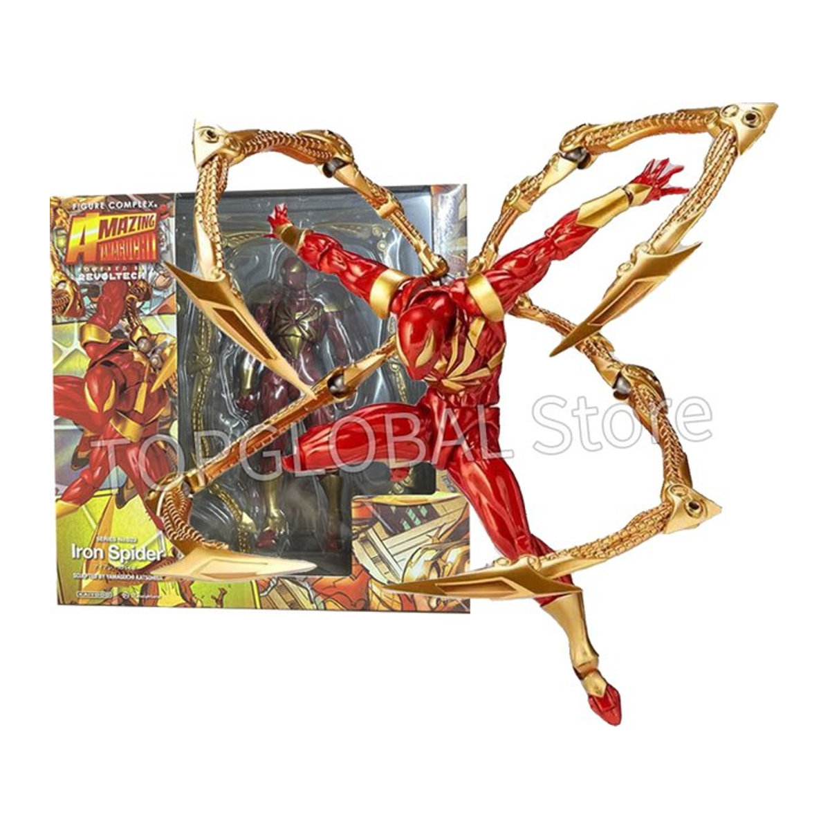 Kaiyodo Amazing Yamaguchi Iron Spiderman Actionfigur in Rot aus Kunststoff - Bild 1