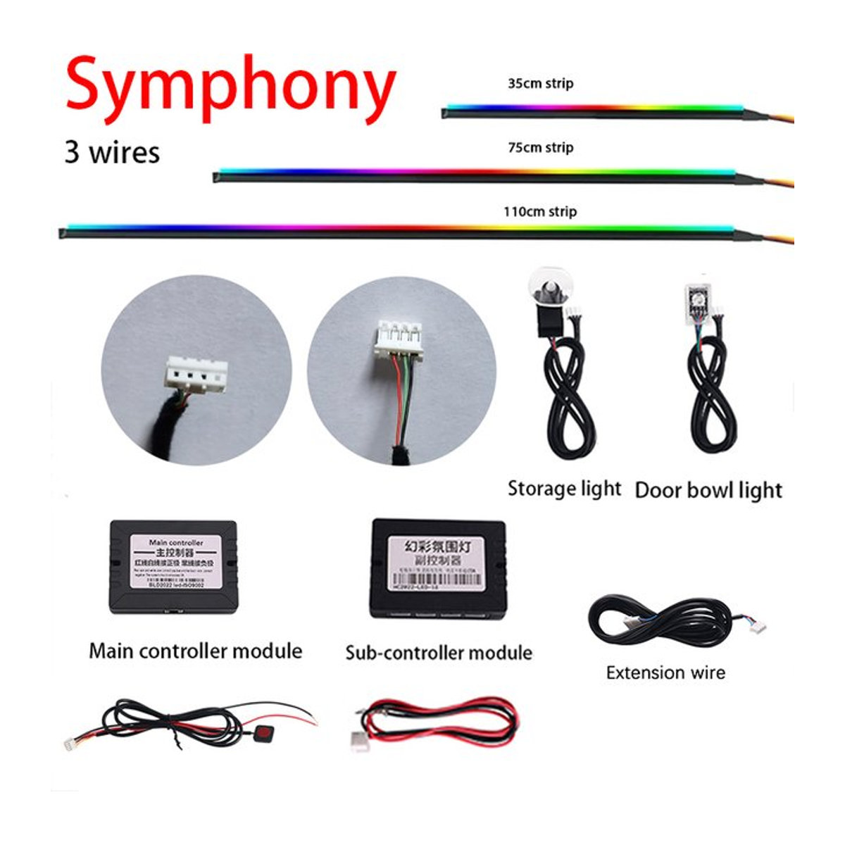 KALADA Symphony Full Colors Umgebungslicht-Streamer Rainbow mit 3 Pins und 3 Drähten - Bild 1