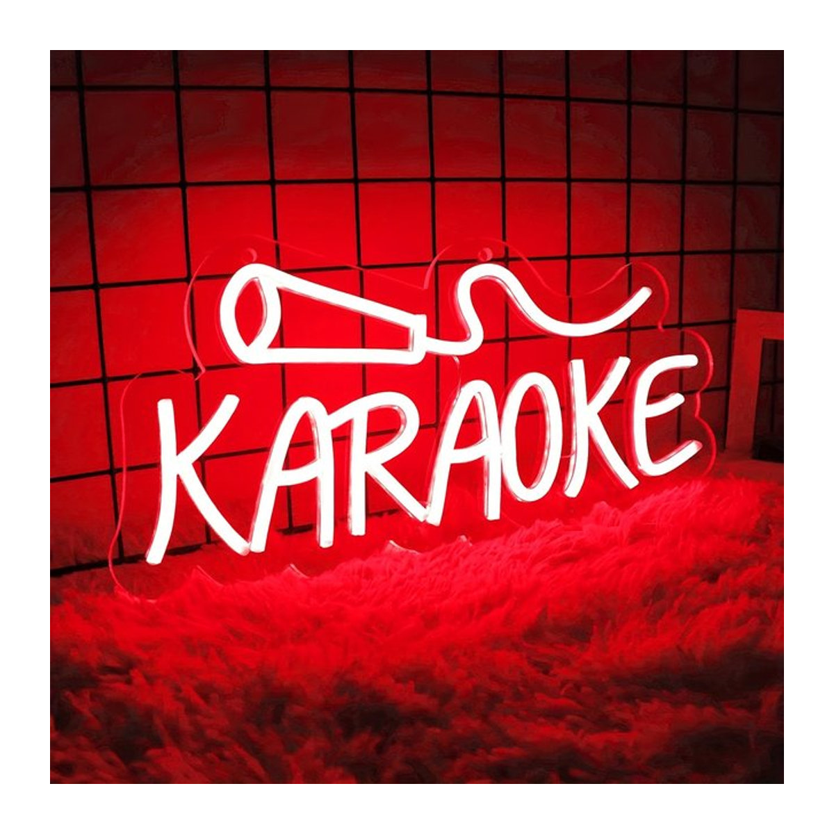 Karaoke Buchstaben Leuchtreklame mit integriertem LED für Club und Wanddekoration, Rot, USB-Stromversorgung 5V - Bild 1