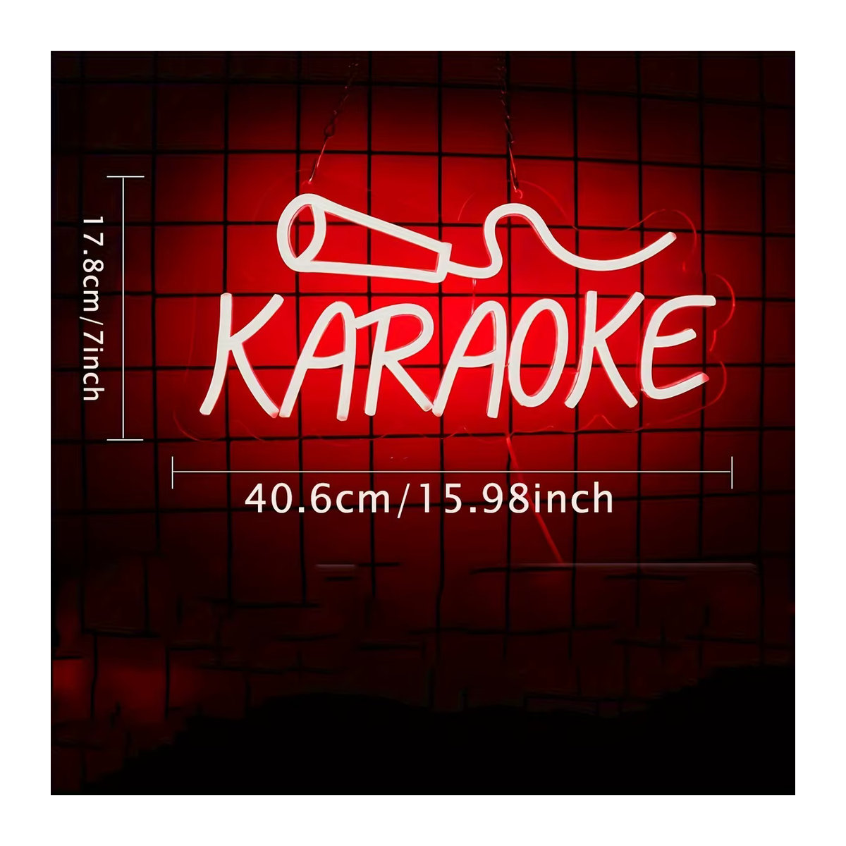 Karaoke Buchstaben Leuchtreklame mit integriertem LED für Club und Wanddekoration, Rot, USB-Stromversorgung 5V - Bild 2