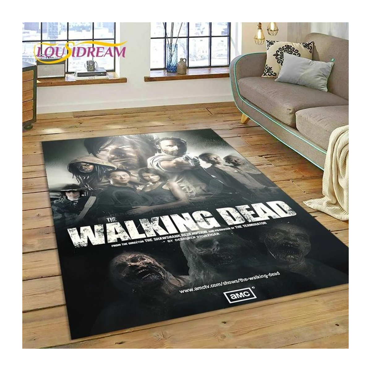 Karpetti 3D The Walking Dead Lincoln TWD TV Teppich Rutschfeste Bodenmatte für Wohnzimmer und Schlafzimmer B: 120 cm, T: 80 cm - Bild 1