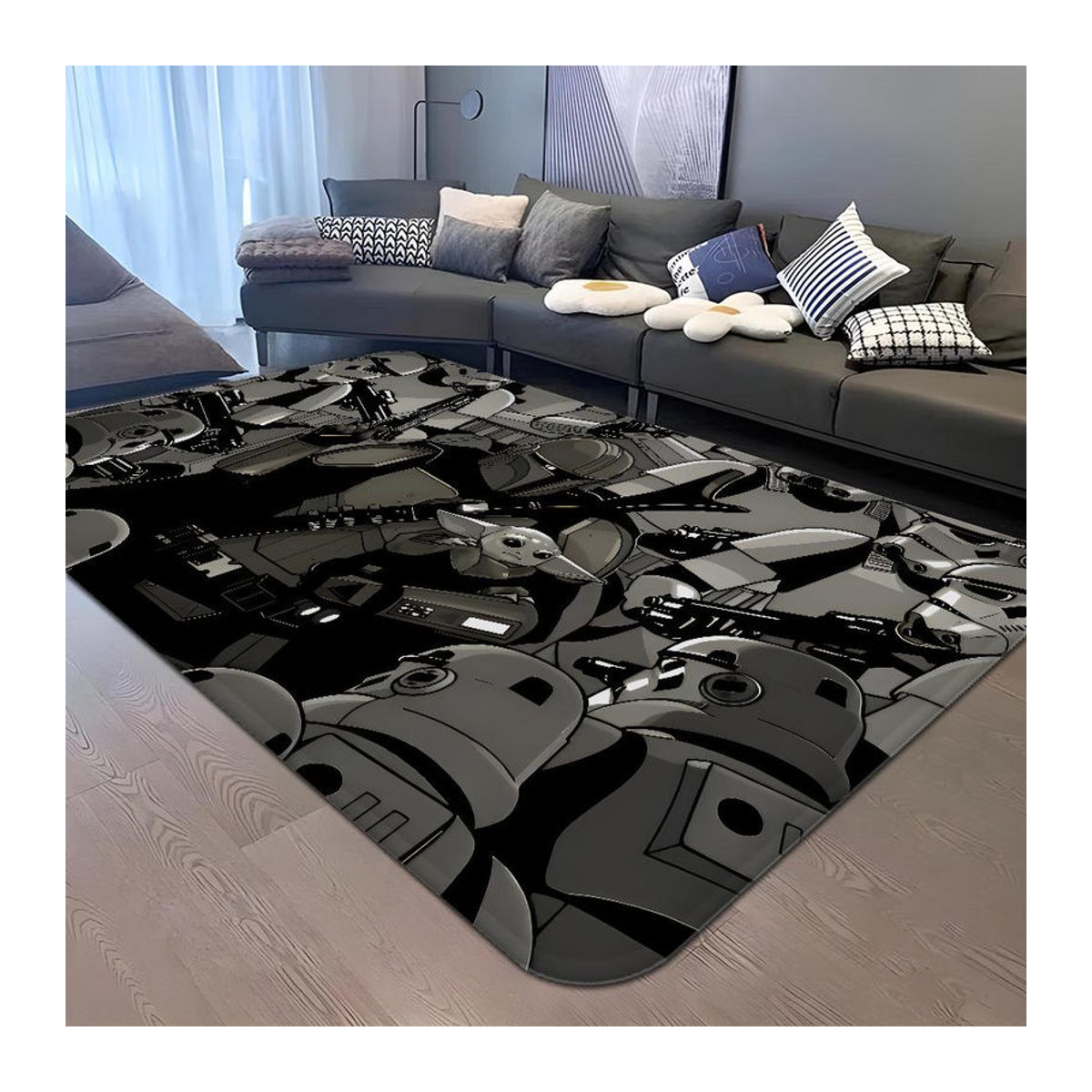 Karpetti Baby Yoda Teppich Mandalorian Design Rutschfest für Wohnzimmer und Kinderzimmer B/B: 80 x 120 cm Multicolor - Bild 3