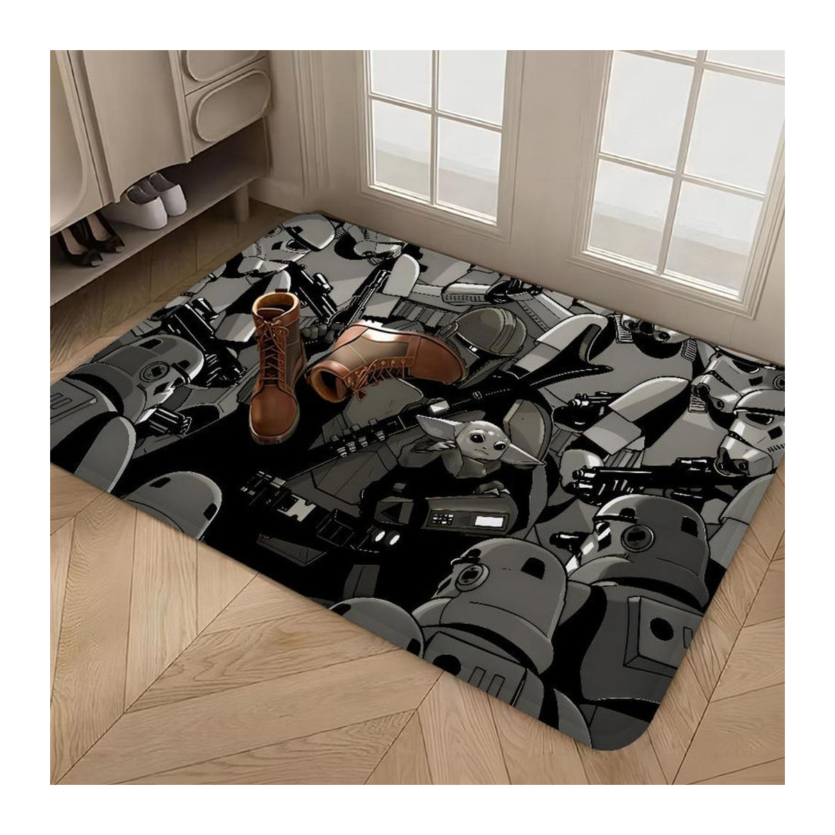 Karpetti Baby Yoda Teppich Mandalorian Design Rutschfest für Wohnzimmer und Kinderzimmer B/B: 80 x 120 cm Multicolor - Bild 4