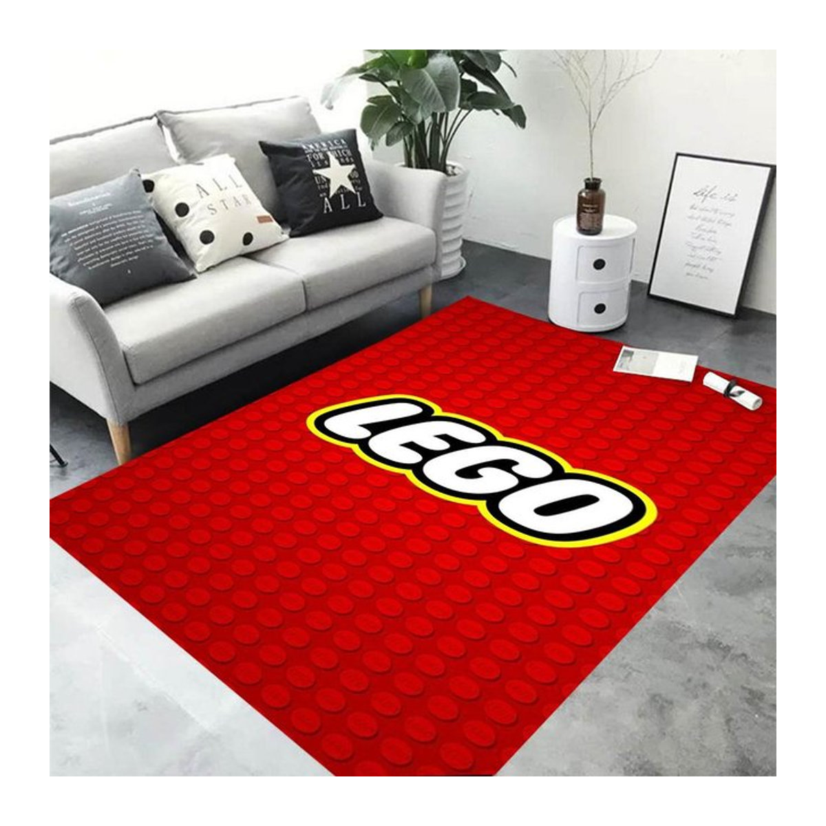Karpetti Bereichsmatte mit buntem geometrischem Baustein-Design, waschbar und rutschfest, B/B: 120 x 160 cm, multicolor - Bild 1