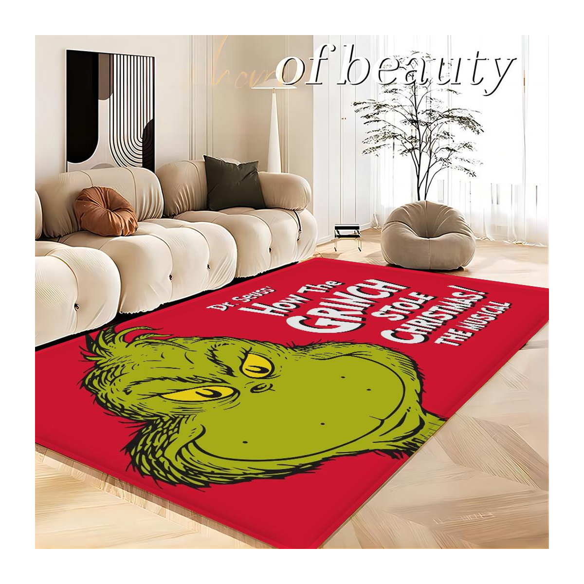 Karpetti Bereichsteppich G-GrinchS Frohe Weihnachten Waschbar und Rutschfest, B/T: 40 x 120 cm - Bild 1