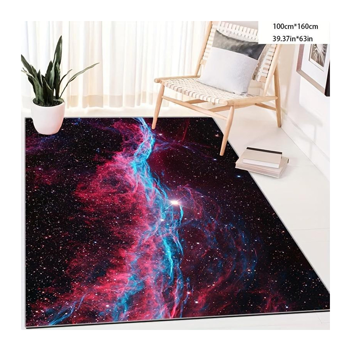 Karpetti Bereichsteppich mit geometrischem Galaxie-Design für Wohnzimmer, Schlafzimmer oder Büro, B/T: 60 x 40 cm - Bild 1