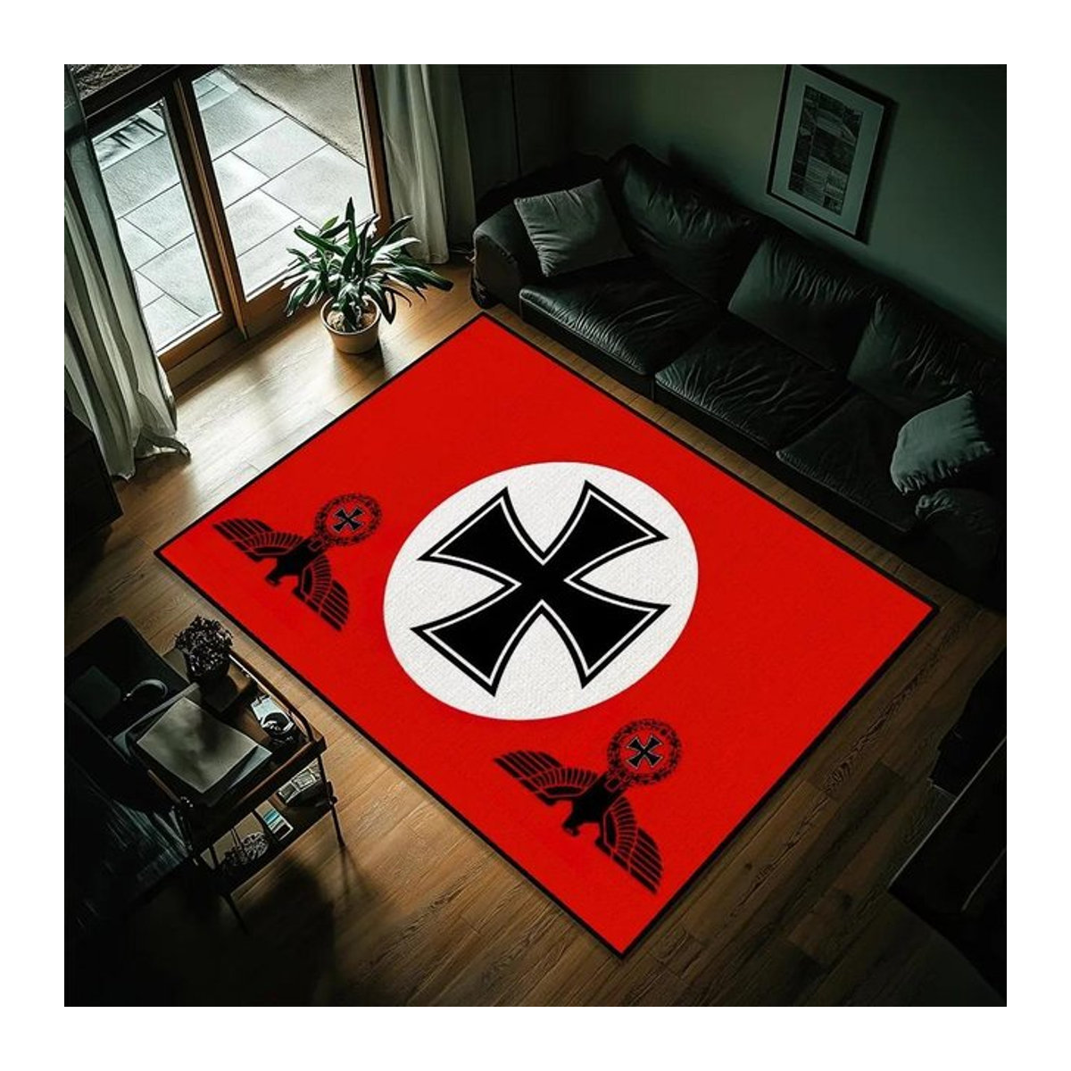 Karpetti Bodenmatte Reichsteppich mit Eisenadler Design für Wohnzimmer, Küche oder Bad, B/T: 60 x 40 cm - Bild 1