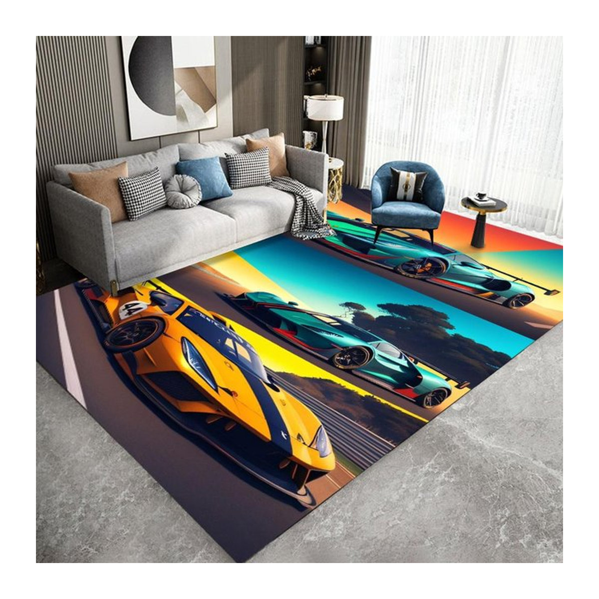 Karpetti Cartoon Teppich Rutschfeste und Waschbare Matte für Wohnzimmer, Schlafzimmer oder Küche, B/T: 60 x 90 cm - Bild 1