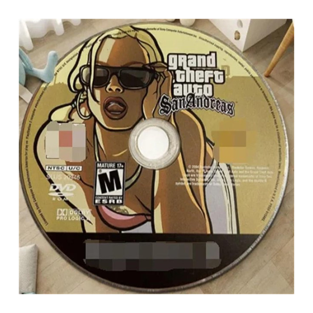 Karpetti CD Cartoon Runder Bereichsteppich im Retro-Musik-Stil, Durchmesser: 90 cm - Bild 1