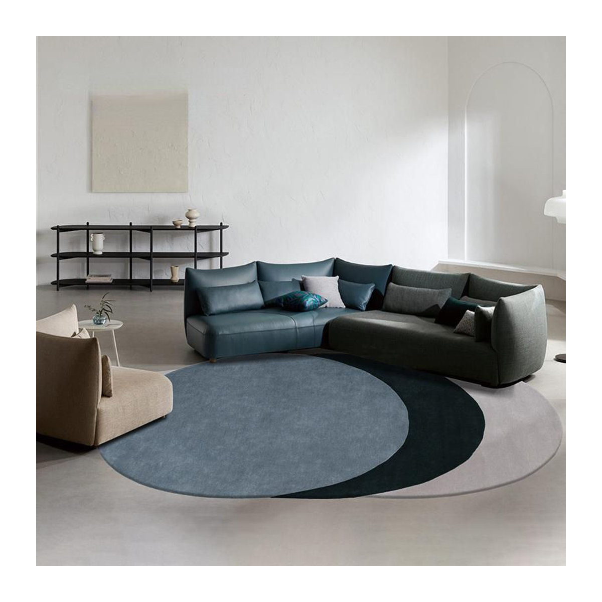 Karpetti Dekorativer Plüschteppich in Nordischem Minimalismus für Wohnzimmer und Schlafzimmer, Unregelmäßige Form, B/B: 80 x 120 cm - Bild 2
